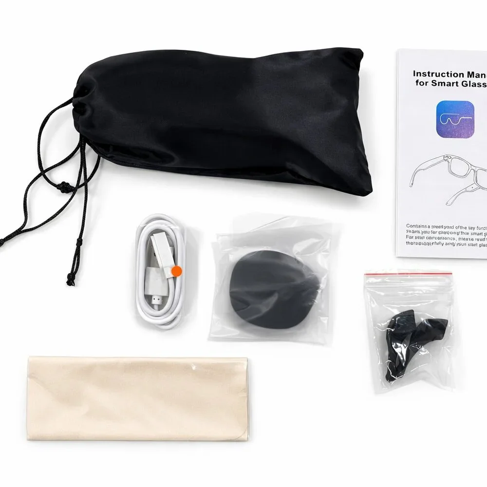 Smart HD Camera Glasses 8MP Photo Video Recording Headphone Mic AI Translation